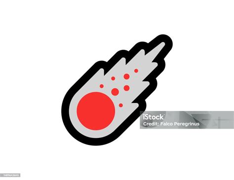 Comet Vector Icon On White Background Comet Emoji Illustration Shooting ...