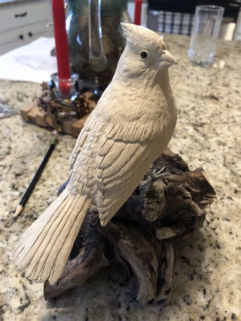 Cardinal woodcarving | Wood carving art sculpture, Wood carving for beginners, Bird carving