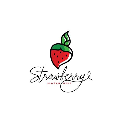 Strawberry Logo Design Concept Vector 13466644 Vector Art at Vecteezy