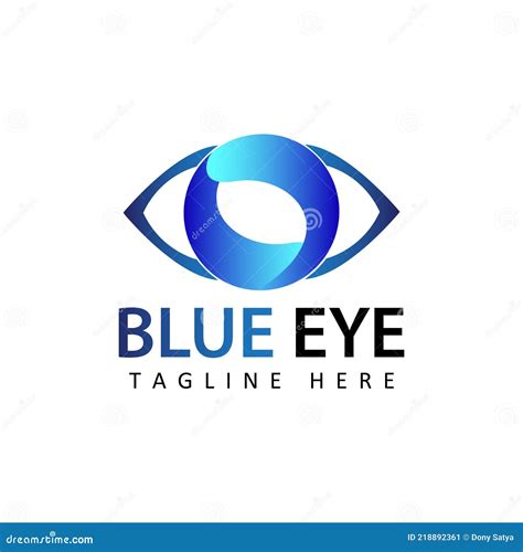 Blue Eye Logo Template Design Vector in Isolated White Background Stock Vector - Illustration of ...