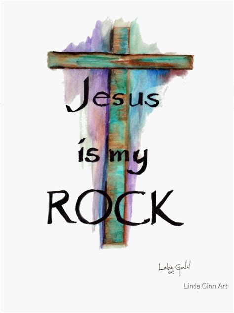 "Jesus is my Rock" Sticker for Sale by lginn8510 | Redbubble