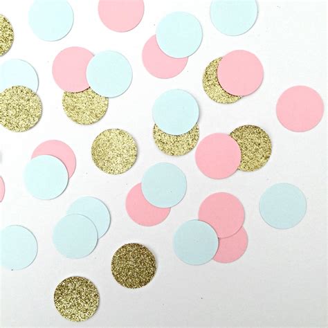 150 Pink Blue Gold Glitter Confetti Bridal Shower