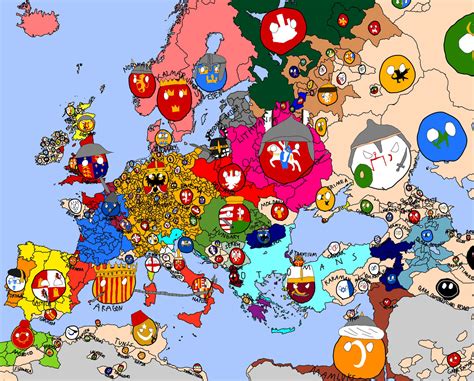 Countryballs Map of Medieval Europe by jonicor on DeviantArt