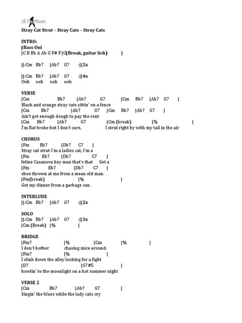 Stray Cat Strut | Song Structure | Vocal Music