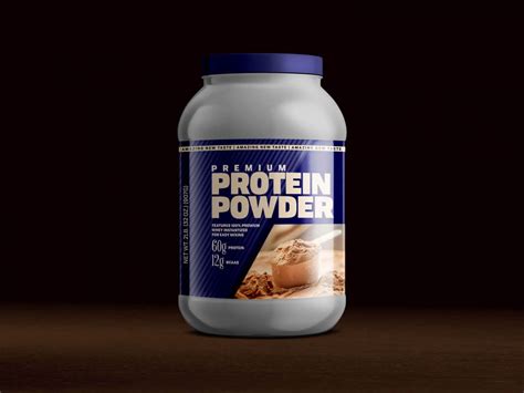 Free Protein Powder Bottle Mockup PSD - Designbolts