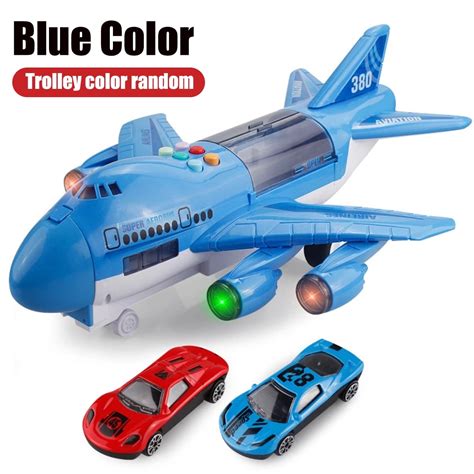 Children's Toy Gift Aircraft Model Large Airplane + 2 Trolley,Music Story Simulation Track ...