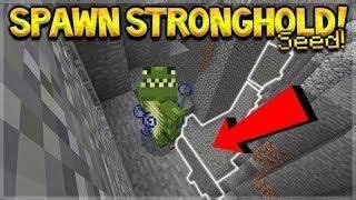 SPAWN IN A STRONGHOLD SEED!! Minecraft Bedrock Ravine, Village & Stronghold At Spawn Seed ...