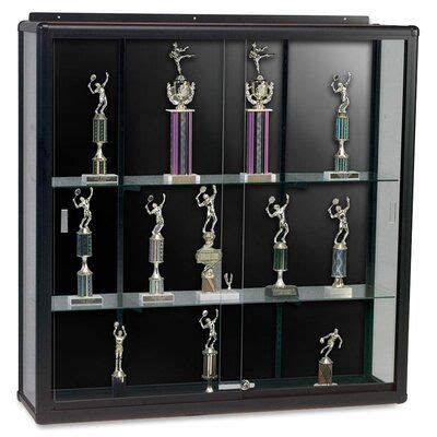 MooreCo Wall Mount Display Case Metal Trophy Display Case, Glass/Metal ...