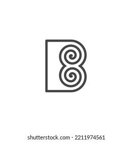 Monogram Letter B Spiral Elegant Outline Stock Vector (Royalty Free) 2211974561 | Shutterstock