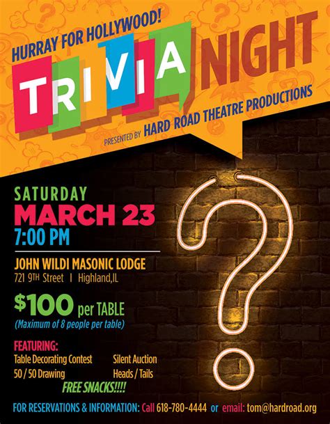 Trivia Night | Hard Road Theatre