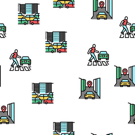 Traffic Jam Transport Vector Seamless Pattern 10143604 Vector Art at ...