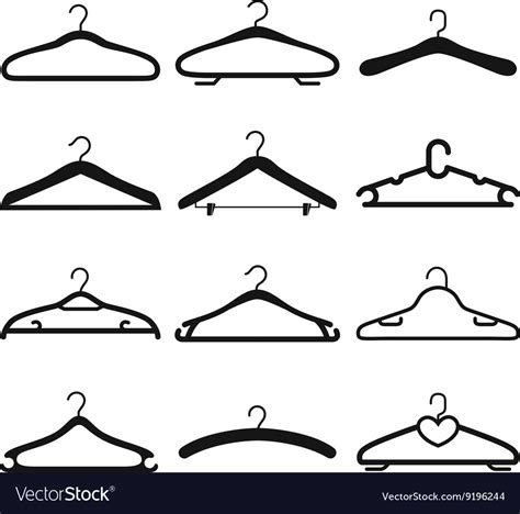 Clothes hanger collection Royalty Free Vector Image