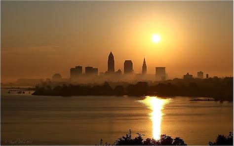 Cleveland Skyline At Sunrise Photograph by Daniel Behm