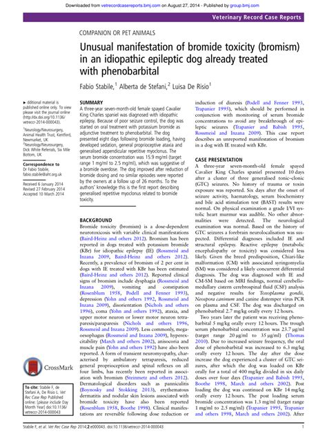 (PDF) Unusual manifestation of bromide toxicity (bromism) in an ...