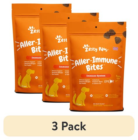 (3 pack) Zesty Paws Immune System Aller-Immune Bites for Dogs, Allergy Relief and Supports ...