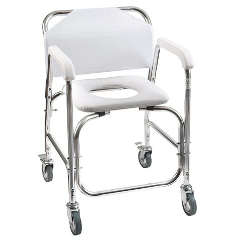 Buy DMI Rolling Shower Chair, Commode, Transport Chair, FSA Eligible, Rolling Bathroom ...