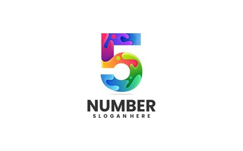 Number 5 Gradient Colorful Logo #297595 - TemplateMonster