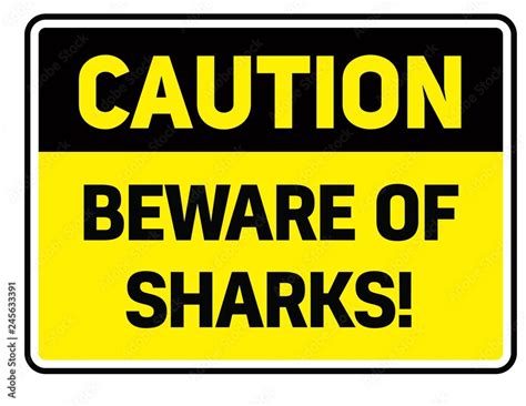 Beware of sharks warning sign Stock Vector | Adobe Stock