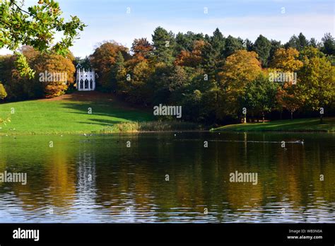 Autumn View in Painshill Park, Surrey with the Gothic Temple Stock ...