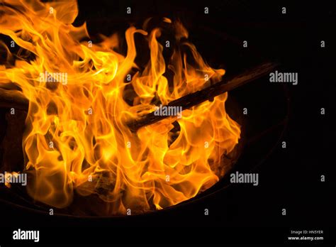 Fire flames on black background, hellfire Stock Photo - Alamy