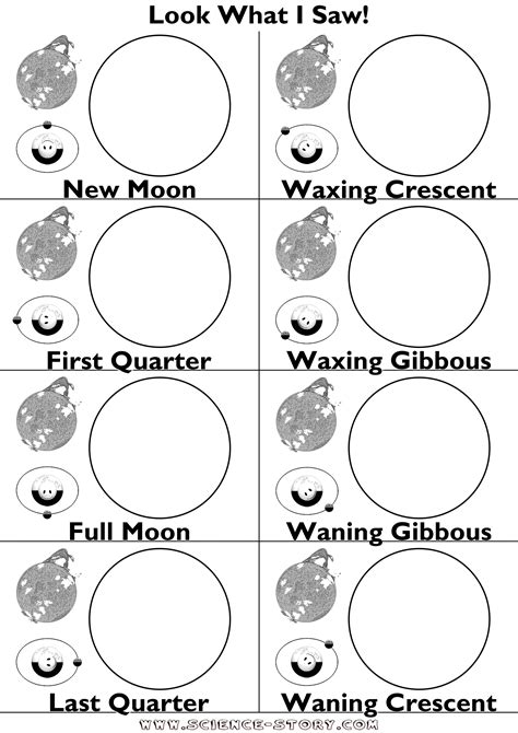 Blank Moon Phases Worksheets