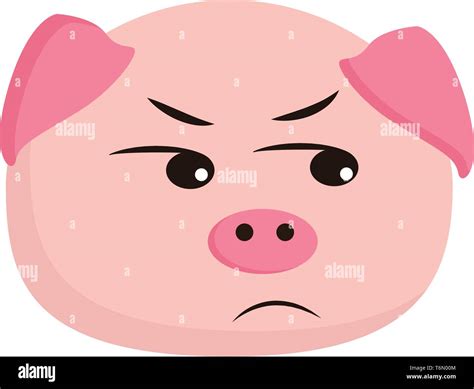 Cartoon Angry Pig Face