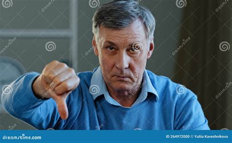 Portrait of Upset Angry Sad Elderly Man Looking at Camera Disgruntled Serious Mature Old Grandpa ...