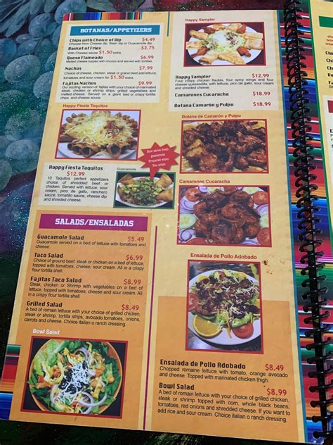 Menu at El Gallo Giro restaurant, Memphis, Lamar Ave