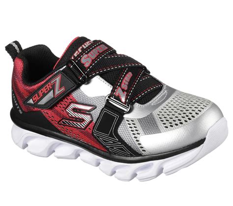 Skechers Boys' S Lights Hypno-Flash Red/Black/Silver Light-Up Sneaker