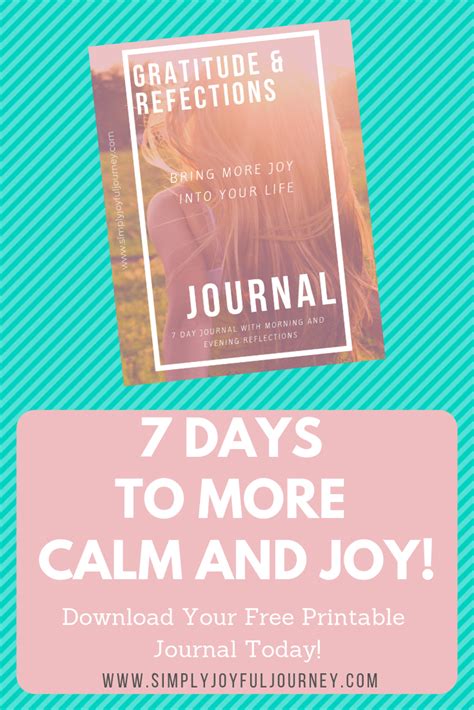 Free Gratitude & Reflections Printable Journal - Bring More Joy Int… | Inspirational quotes for ...