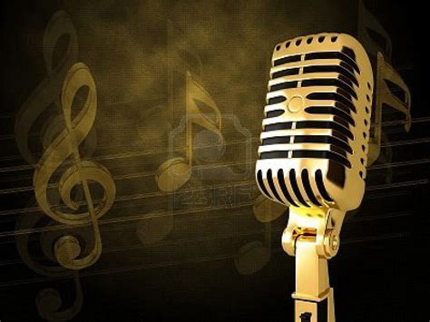 Vintage, microphone, music, singing, notes, melody, lyrics, gold, Radio ...