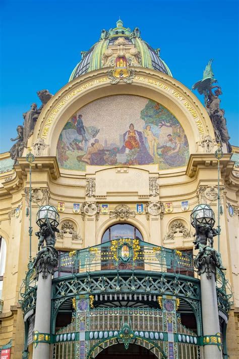 Municipal House - Art Nouveau Historical Building at Republic Square in Prague, Czech Republic ...