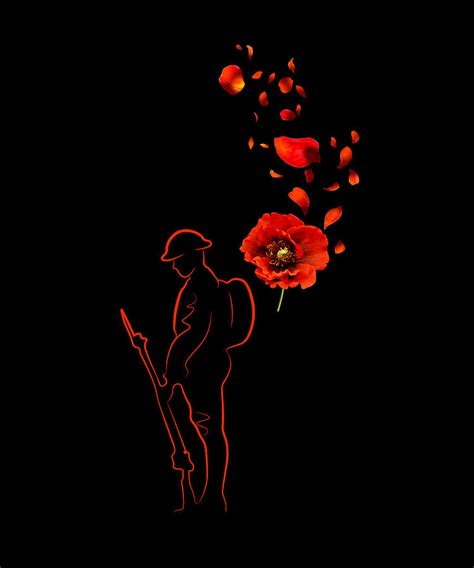 Canada Remembrance Day Red Poppy Lest We Forget Digital Art by ...