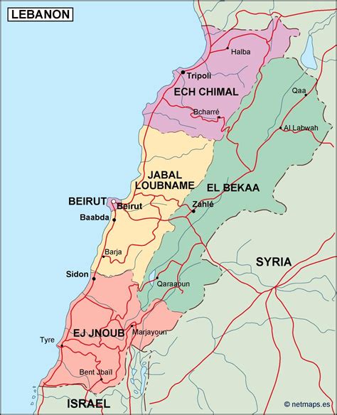 lebanon political map | Order and download lebanon political map