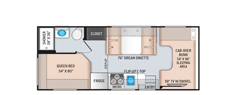 Freedom Elite Class C Motorhomes - Floor Plan: 22HE | Thor Motor Coach