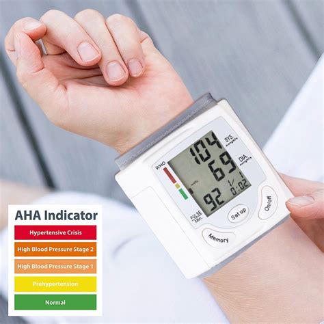 Blood Pressure Monitor Wrist LCD Digital Heart Rate Beat Pulse Systolic Accurate Monitor in ...