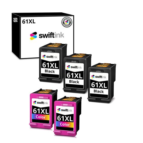 HP 61XL Combo: HP 61XL Black/Color Ink Cartridges (Set of 5)