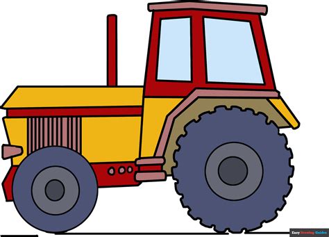 How to Draw a Tractor - Really Easy Drawing Tutorial