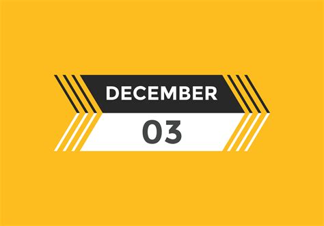 december 3 calendar reminder. 3rd december daily calendar icon template ...