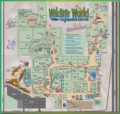 Park Map - Wildlife World | Safari park, Zoo animals list, Zoo map