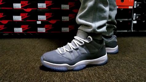 AIR JORDAN 11 LOW COOL GREY REVIEW + ON FEET - YouTube