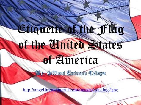 Etiquette of the united states flag of america