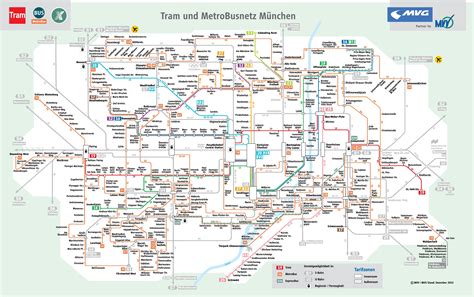 Munich tram and bus map