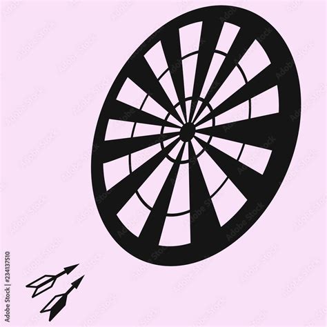 Darts and dartboard vector silhouette isolated Stock Vector | Adobe Stock