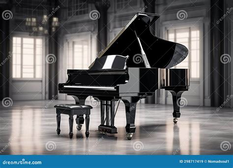 Elegant Black Grand Piano in Luxury Concert Hall. Generative AI Stock ...