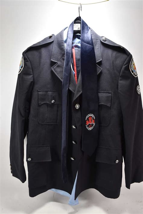 Lot of Four Items : Toronto Police Uniform w / hat - RCMP Winter Parka - Brown Dress RCMP w/ buttons