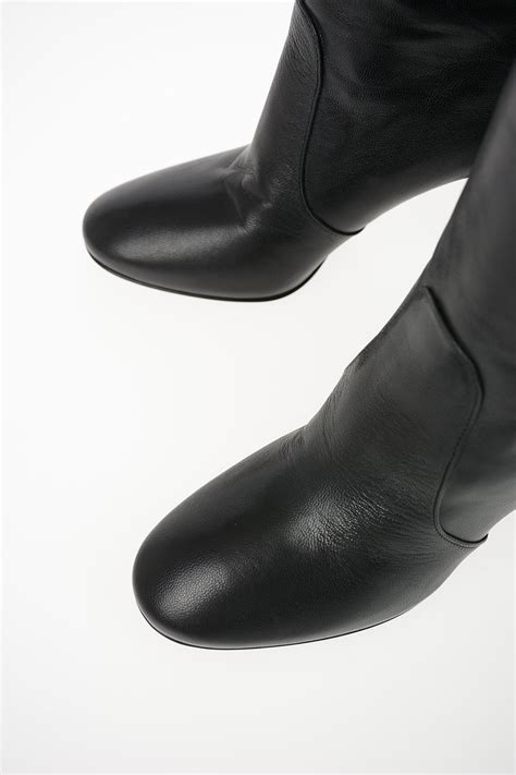 Prada Leather Pull On Boots 8cm women - Glamood Outlet