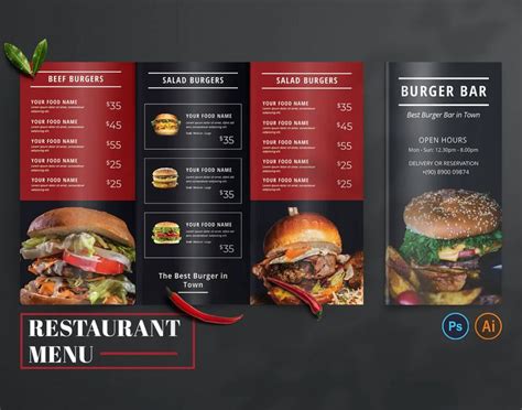 Big Burger Food Menu Design | Food menu design, Menu design, Big burgers