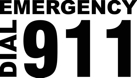 American Police Car Emergency Dial 911 Cut Text Stickers.