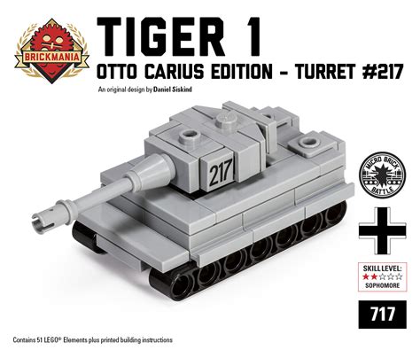 Micro Brick Battle - Tiger I - Turret 217 Otto Carius - Brickmania Toys